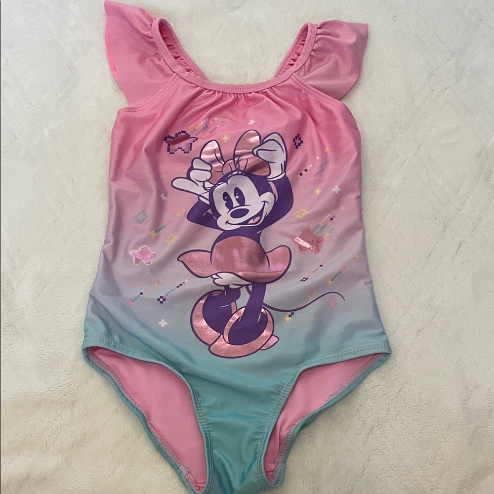 Minnie Mouse Pink to Aqua Ombre One-Piece Swimsuit